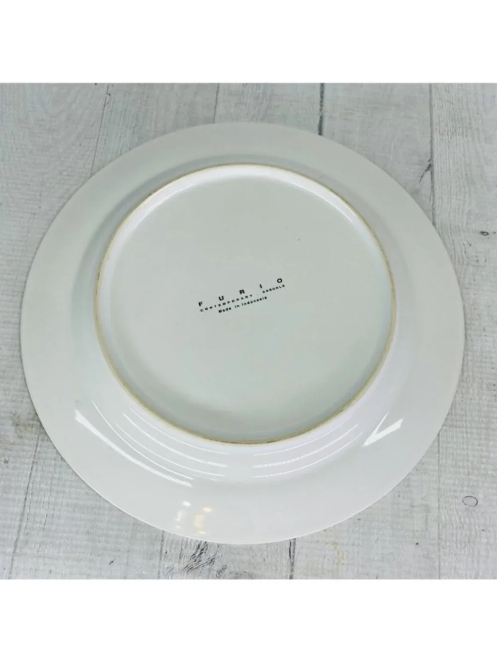 Furio FUO33 Blue Band Gold Pocket Watches Stoneware White Dinner Plates Set 4
